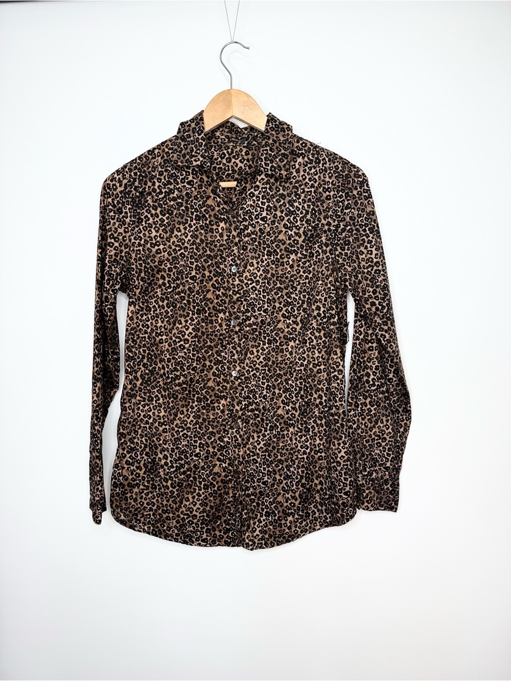 J. McLaughlin Lois Leopard Print Long-Sleeve Button-Up Shirt XS